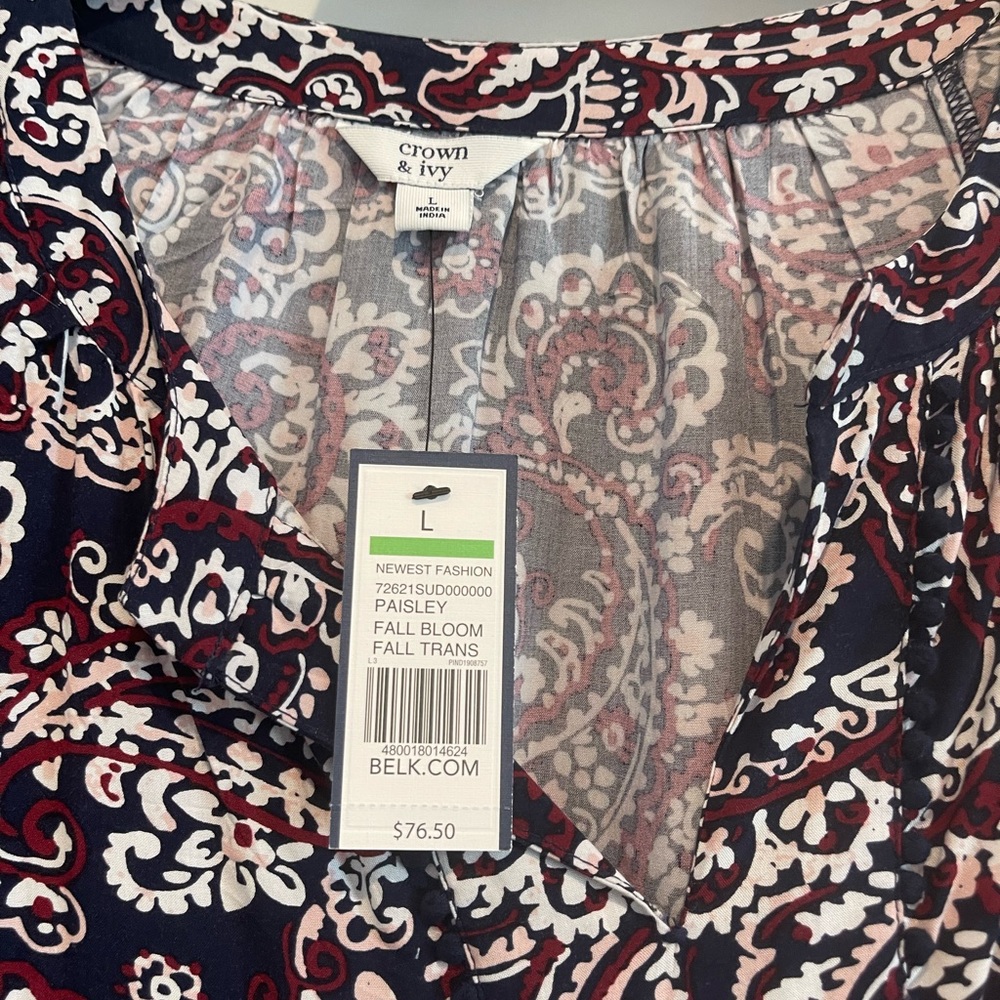Crown and ivy, paisley dress, Fall bloom